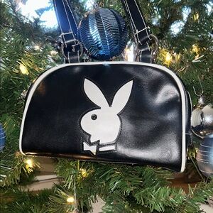 PLAYBOY Black Mini Bag with White Logo